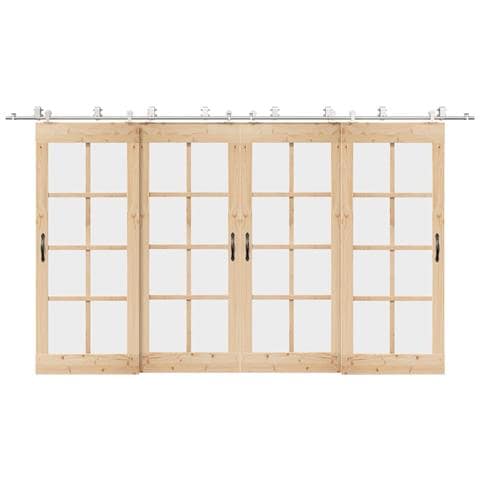 Kit Binari Porta Scorrevole 400 cm Acciaio Inossidabile Argento - Foto 2