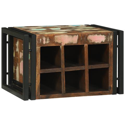 Portabottiglie 46x35x27.5 cm Legno massello riciclato - Foto 2