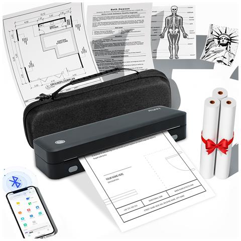 Mini Stampante Termica Portatile A4 - Bluetooth E Usb-c, Stampa Senza Inchiostro - Foto 4