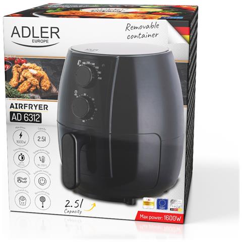 AD 6312 friggitrice Singolo 2,5 L Indipendente 1600 W Friggitrice ad aria calda Nero - Foto 17