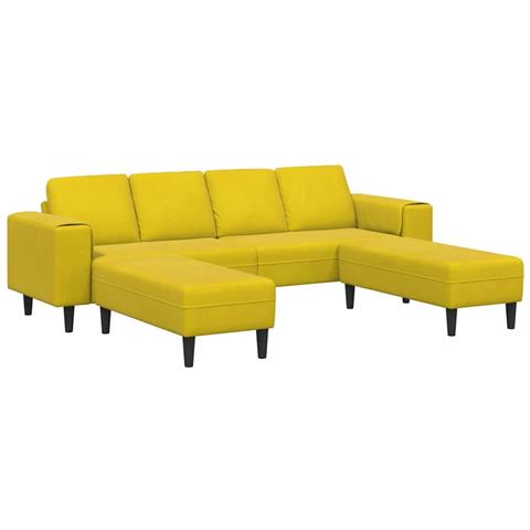 Set di divani 3 pcs Giallo Velluto - Foto 1