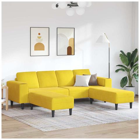 Set di divani 3 pcs Giallo Velluto - Foto 2