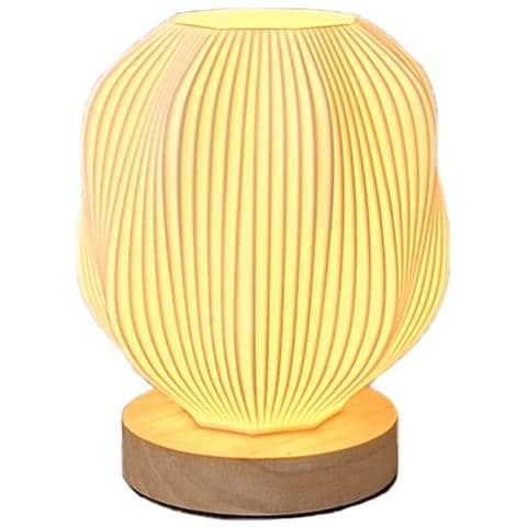 Lampada Da Scrivania Usb Con Base In Legno, Controllo Touch Dimmerabile, Design Stampato In 3d - Foto 1