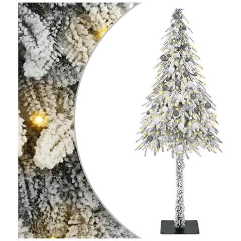 Albero di Natale con luci a strisce a LED Bianco 210 cm PE - Foto 1