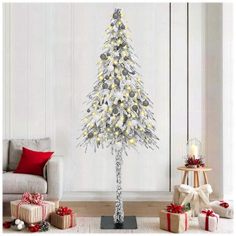 Albero di Natale con luci a strisce a LED Bianco 210 cm PE - Foto 2