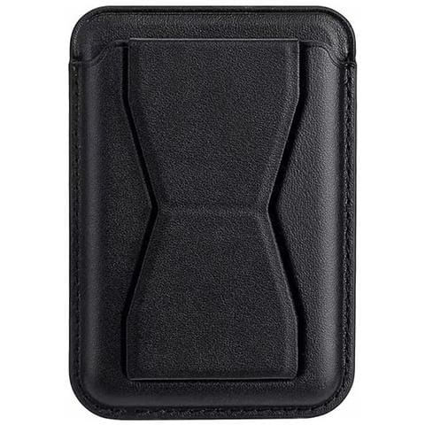 Porta Carte E Supporto Pieghevole In Pu Pelle Universale Con Slot A Farfalla Black - Foto 1