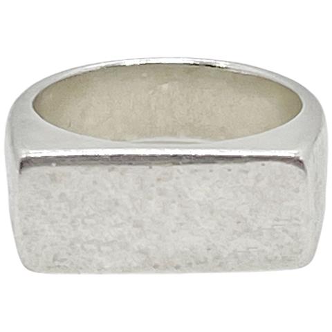 Anello Con Sigillo Plan In Argento 7 Micron T12 - Foto 4