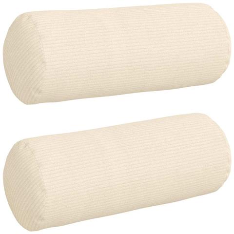 Cuscini a rullo 2 pcs Crema Ø 15 x 40 cm Tessuto in Cords - Foto 1
