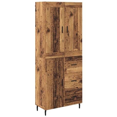 Credenza 2 pcs Legno vecchio Legno Stratificato e Vetro - Foto 1