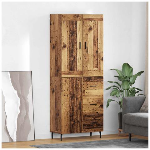 Credenza 2 pcs Legno vecchio Legno Stratificato e Vetro - Foto 2