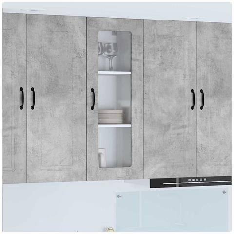 Pensile cucina con lo scaffale Grigio cemento 40 x 31 x 100 cm - Foto 2