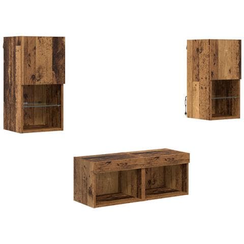 Mobiletti TV da Parete 4 pcs Legno vecchio 30,5 x 30 x 60 cm - Foto 1