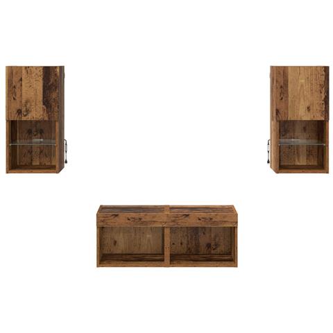 Mobiletti TV da Parete 4 pcs Legno vecchio 30,5 x 30 x 60 cm - Foto 9