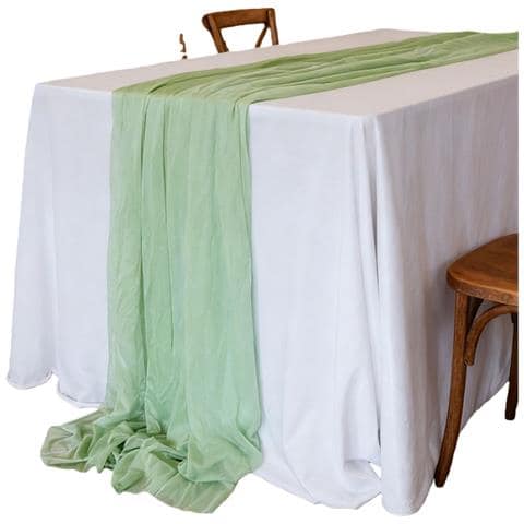 Elegante Runner Da Tavola In Poliestere Per Matrimoni, Feste E Decorazioni Domestiche - Vari Colori Green - Foto 1