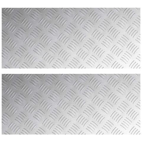Dischi Quadrati 2 pcs Argento 70 x 30 cm Alluminio - Foto 1