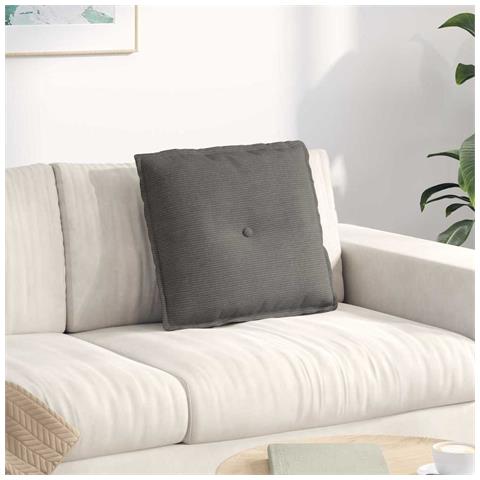 Cuscino per Schiena Grigio chiaro 50 x 45 cm Tessuto in Cords - Foto 2