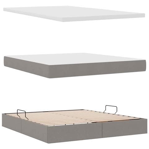 Letto con contenitore e LED con led Talpa 180 x 200 cm Tessuto - Foto 9