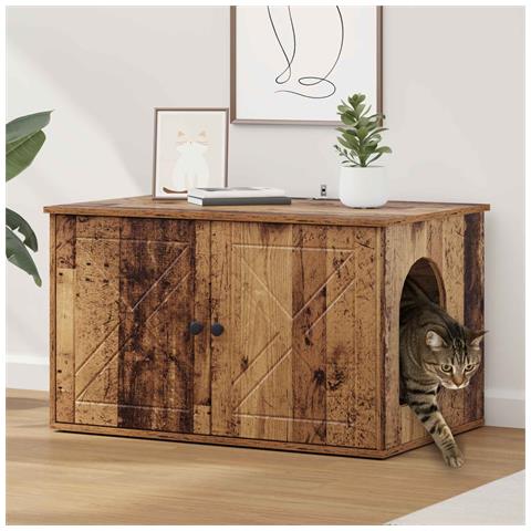 Casa per Gatti Legno vecchio 85 x 55 x 50 cm Legno multistrato - Foto 2