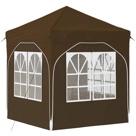 Tenda per feste a pop-up 192 x 192 x 245 cm Tortora - Foto 9