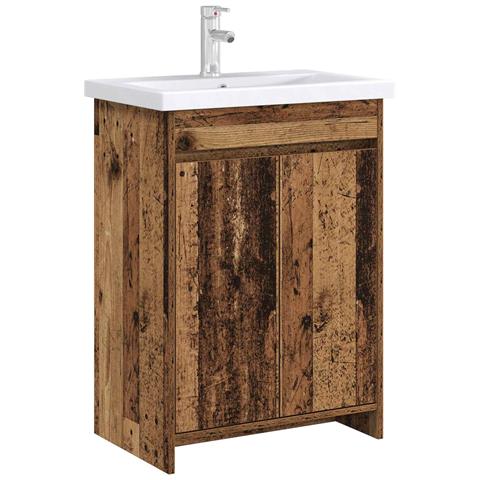Mobiletto da Bagno Sotto Lavabo Legno antico 56 x 37,5 x 81 cm - Foto 2