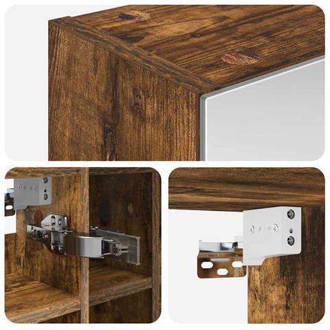Mobiletto per specchio da bagno Rovere fumé 60 x 14,5 x 50 cm - Foto 9