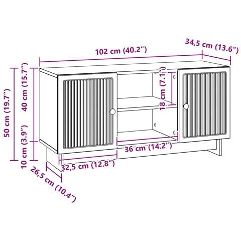 Mobile TV 102 x 34,5 x 50 cm Nero Legno ingegnerizzato - Foto 9