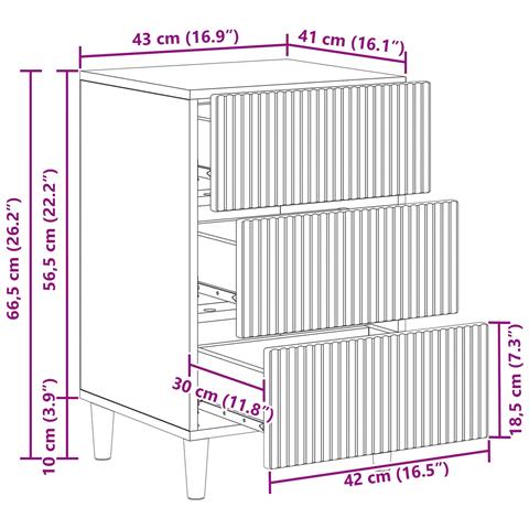 Armadio da Notte con cassetto Grigio Sonoma 43 x 41 x 66,5 cm - Foto 9