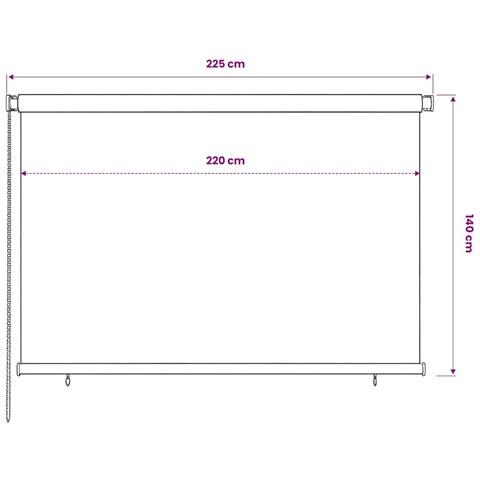 Tenda a Rullo per Esterni 225 (L) x140 (A) cm Blu HDPE - Foto 6