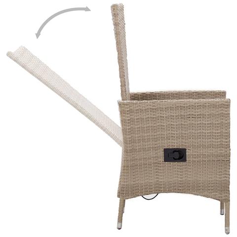 Set Mobili da Pranzo per Giardino 5 pz Beige - Foto 9