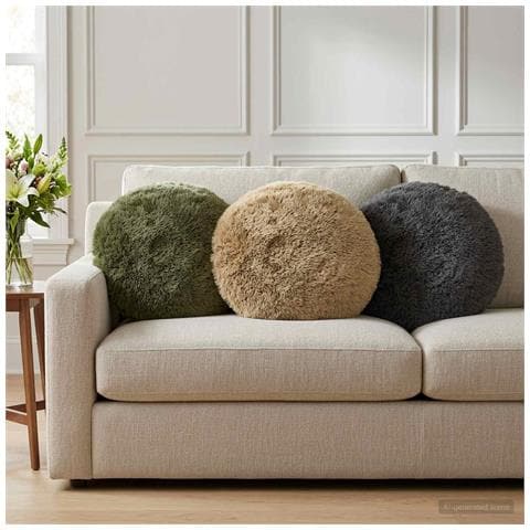 Cuscino con cuscino HEERLEN 2 pz Grigio Chiaro Fleece PV - Foto 2