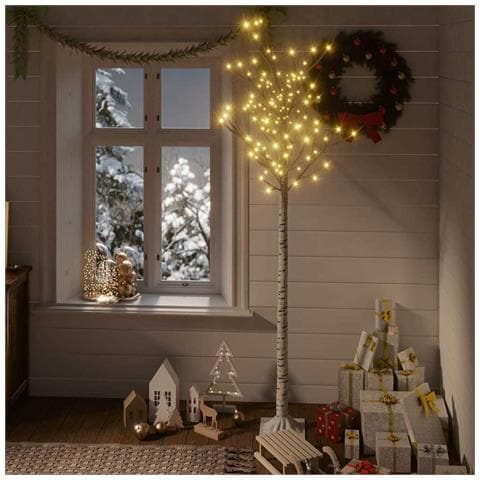 Albero Natale 200 LED 1,8 m Salice Bianco Caldo Interno Esterno - Foto 2