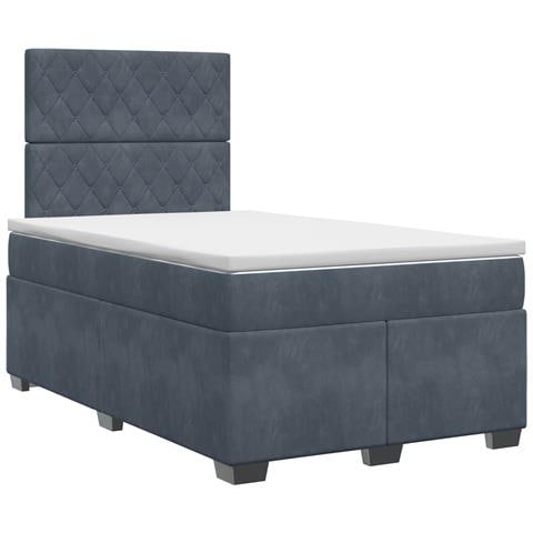 Letto box spring con materasso Grigio Scuro 120 x 200 cm - Foto 1