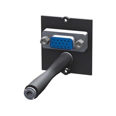 1x VGA + 3.5mm 3.5mm VGA Nero cavo di interfaccia e adattatore - Foto 1