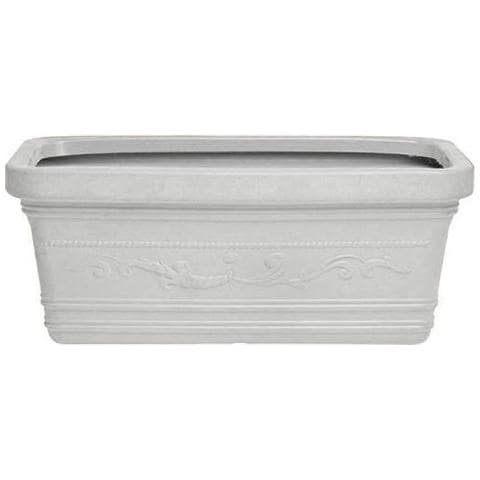 VASO RETTANGOLARE FESTONATO 80 cm colore BIANCO in Resina con doppio BORDO - Foto 1