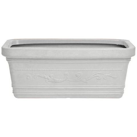 VASO RETTANGOLARE FESTONATO 80 cm colore BIANCO in Resina con doppio BORDO - Foto 2