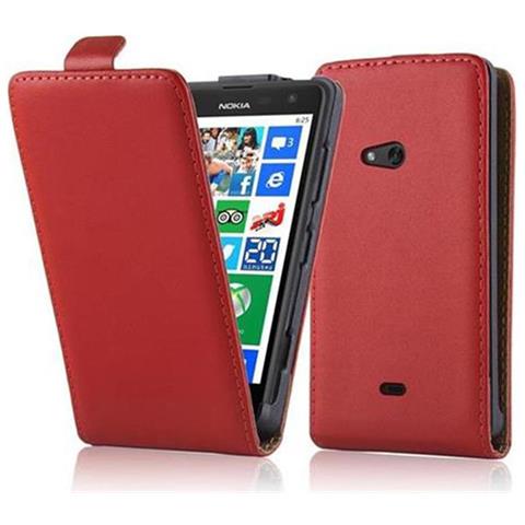 Custodia Compatibile Con Nokia Lumia 625 In Rosso Chili - Coperchio Protettivo In Design Flip Realizzato In Finta Pelle Liscia - Foto 2