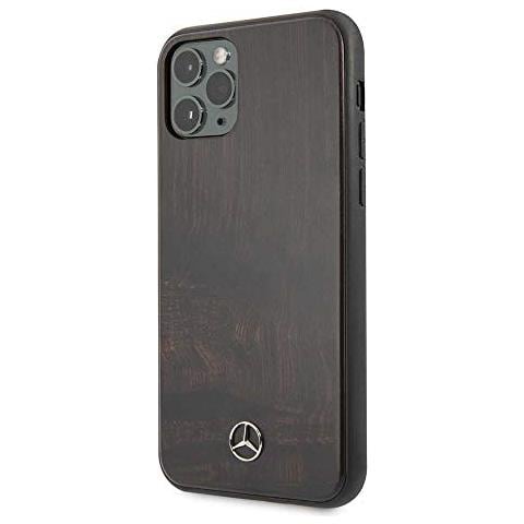 Mercedes Benz - Cover Della Serie Wood Line Rosewood Per Iphone 11 Pro, Colore: Marrone - Foto 3