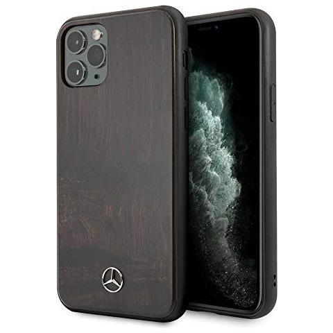 Mercedes Benz - Cover Della Serie Wood Line Rosewood Per Iphone 11 Pro, Colore: Marrone - Foto 1