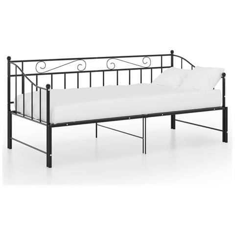 Telaio Divano Letto Estraibile Nero In Metallo 90x200 Cm - Foto 2