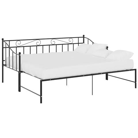 Telaio Divano Letto Estraibile Nero In Metallo 90x200 Cm - Foto 1