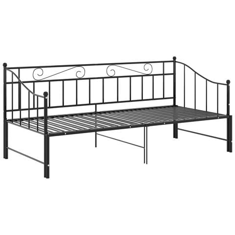 Telaio Divano Letto Estraibile Nero In Metallo 90x200 Cm - Foto 10