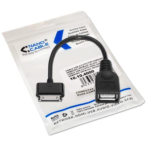 10.10.4000, Samsung 30-pin, USB A, Maschio / femmina, Dritto, Dritto, Nero - Foto 2