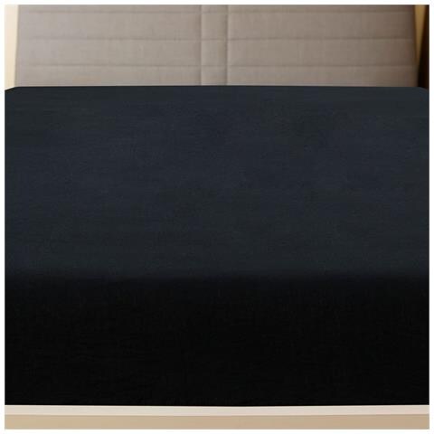 Lenzuola Con Angoli Jersey 2pz Nero 100x200 Cm Cotone - Foto 2