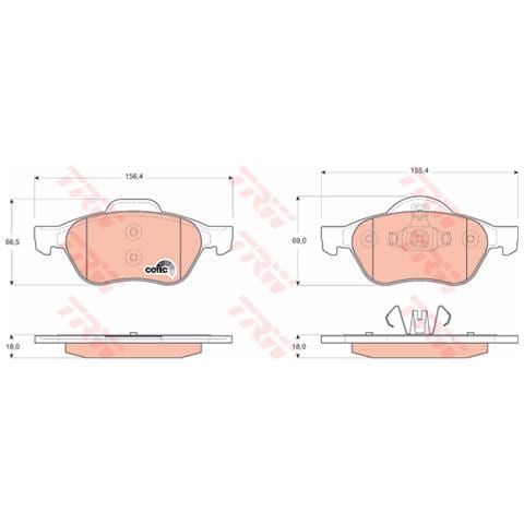 Pattini Freno Renault Megane Ii T.t (02->) 1.9 Dc Gdb1687 - Foto 1