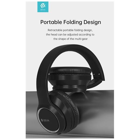 Cuffia Wireless Em039 Bluetooth V. 5.2 Ricaricabile Nera - Foto 1