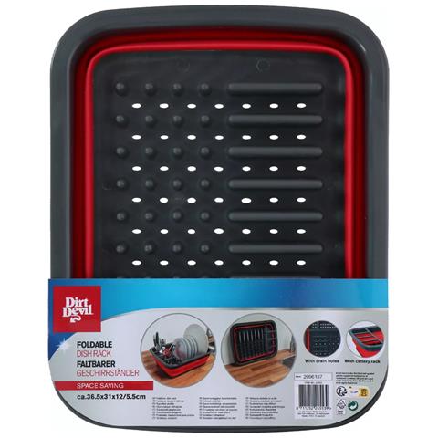 Scolapiatti Pieghevole In Silicone Con Scomparto Per Posate 36x31x12cm - Foto 2