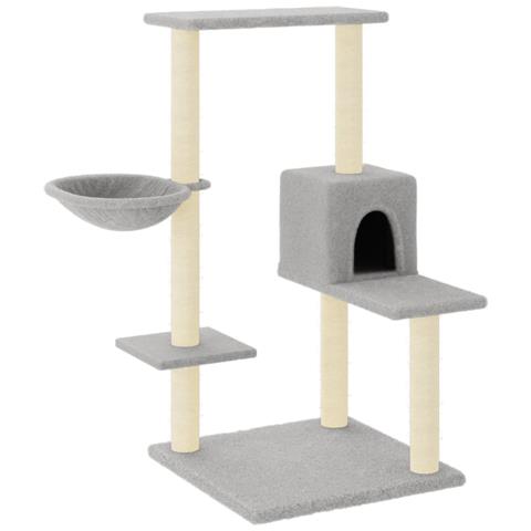Albero Per Gatti Con Tiragraffi In Sisal Grigio Chiaro 95 Cm - Foto 1