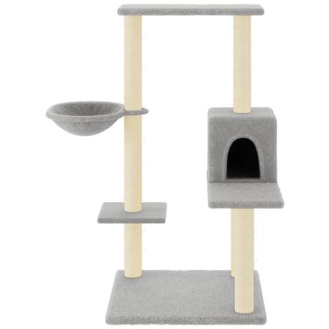 Albero Per Gatti Con Tiragraffi In Sisal Grigio Chiaro 95 Cm - Foto 2