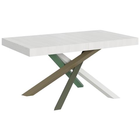 Tavolo Allungabile 90x160/264 Cm Volantis Telaio Gambe 4 Colori (a) - Bianco Frassino - Foto 1