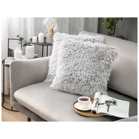 Set Di 2 Cuscini Cide 45 X 45 Cm Grigio Chiaro Tinta Unita - Foto 1